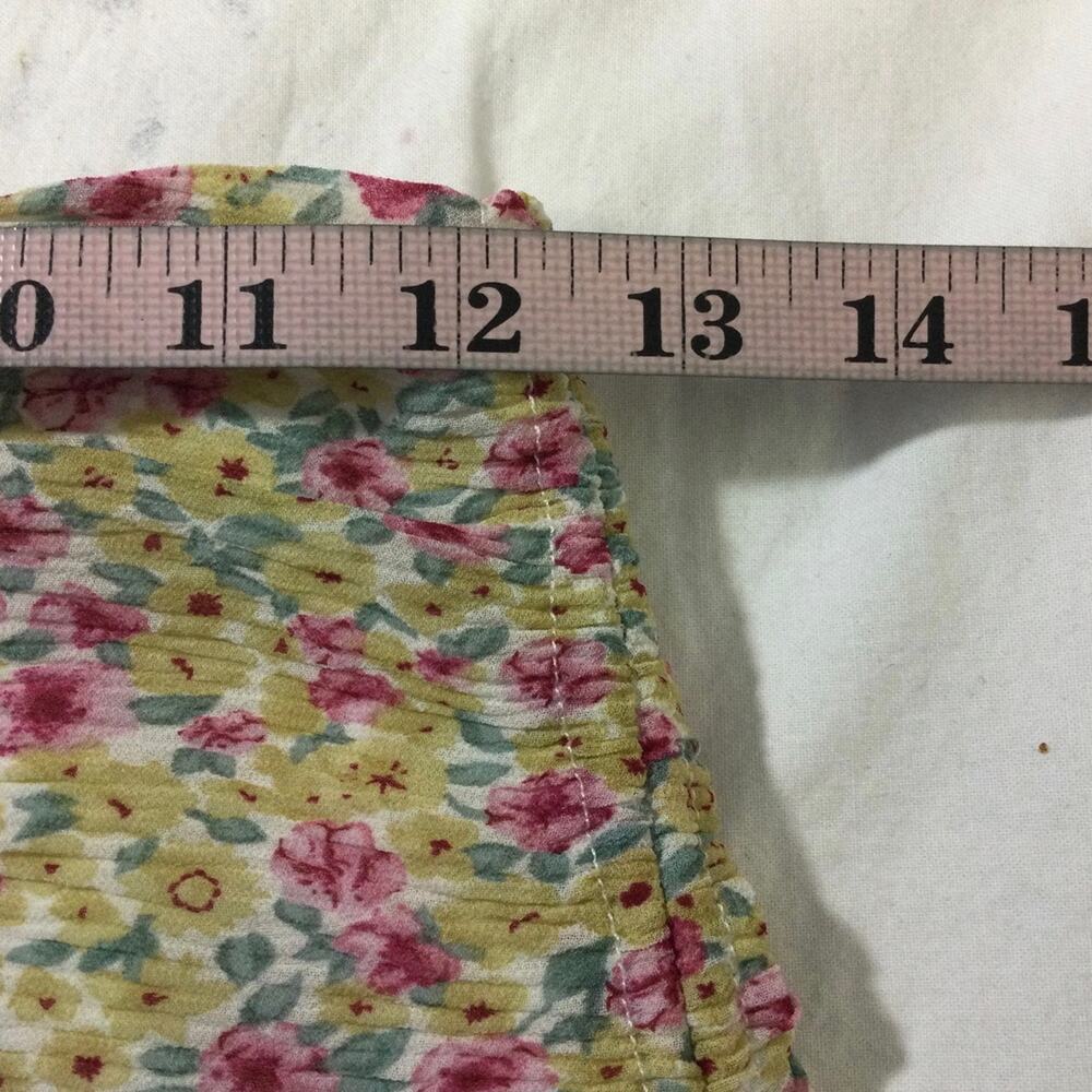 LULU'S XS yellow pink floral ruched mini skirt NEW 0B8 - Picture 7 of 8